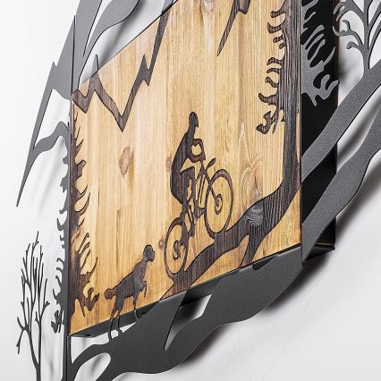 Decoración de pared 110x65 cm paseo en moto madera/metal