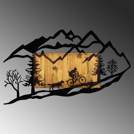 Decoración de pared 110x65 cm paseo en moto madera/metal