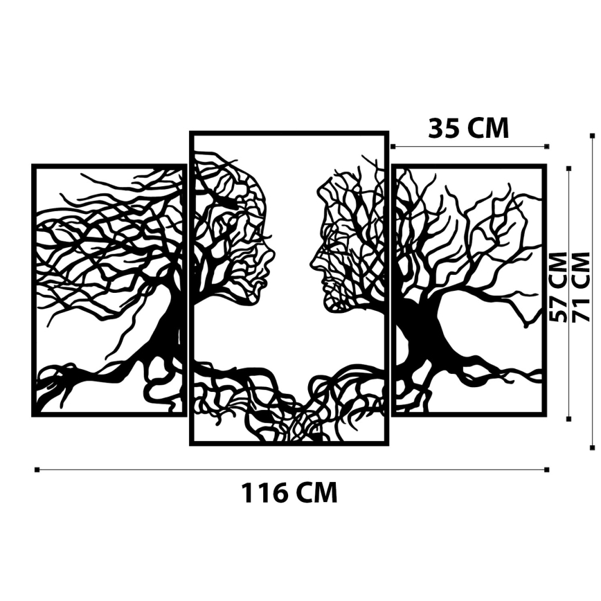 Decoración de pared 116x71 cm Árbol de la vida metal