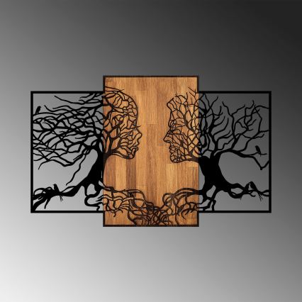 Decoración de pared 125x79 cm árboles de la vida madera/metal
