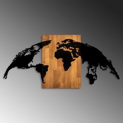 Decoración de pared 150x70 cm globo madera/metal