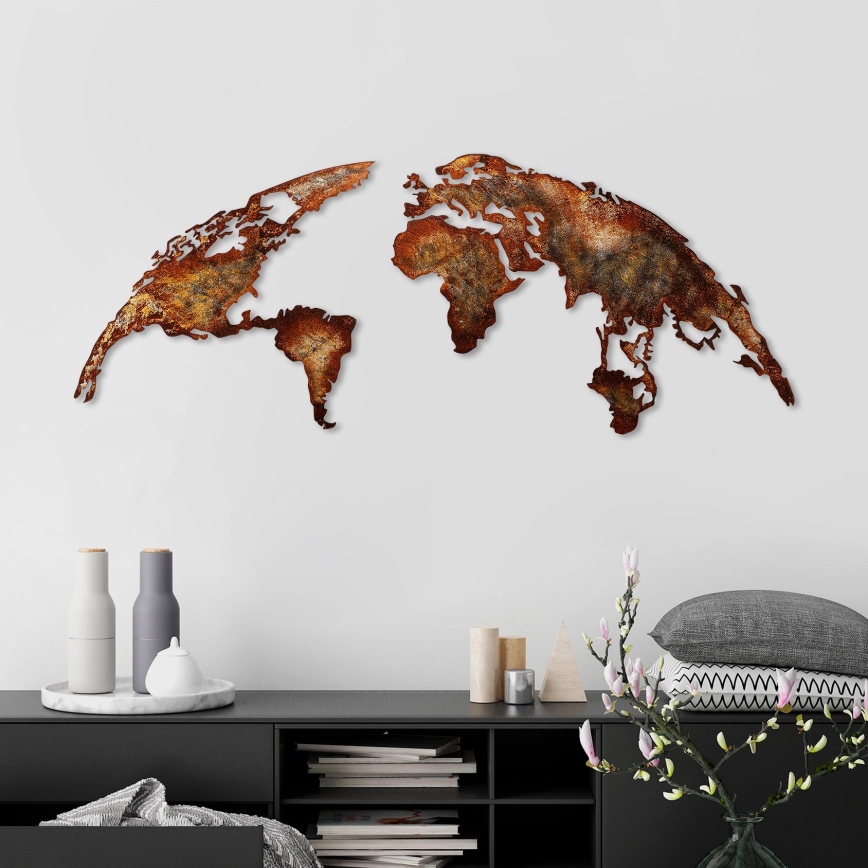 Decoración de pared 2 pz 150x59 Planeta metal