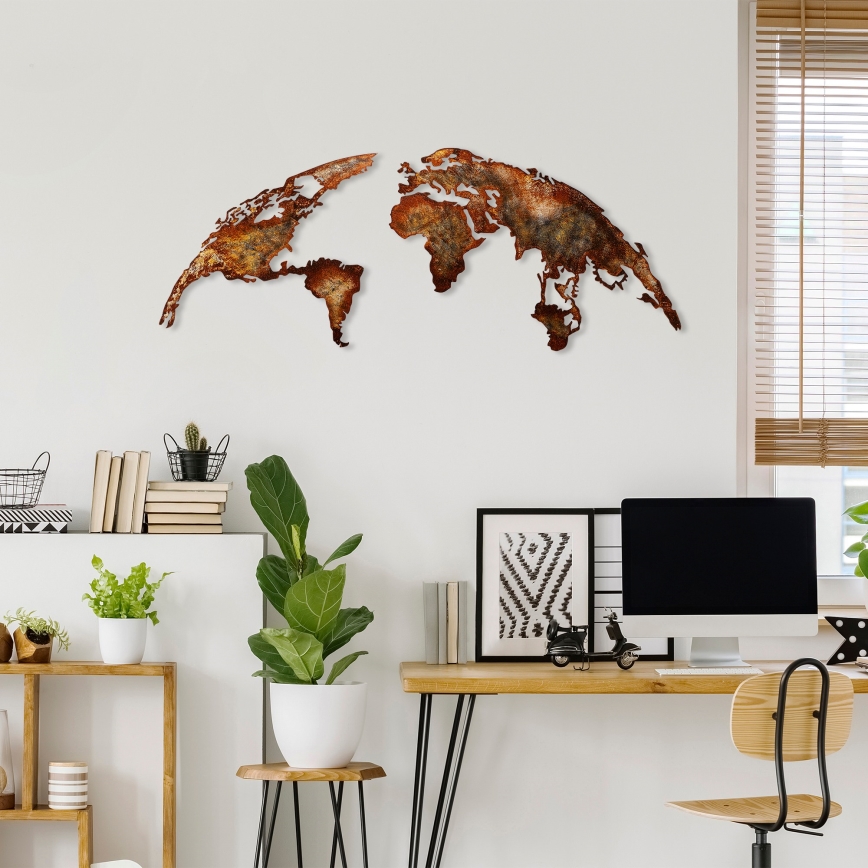 Decoración de pared 2 pz 150x59 Planeta metal