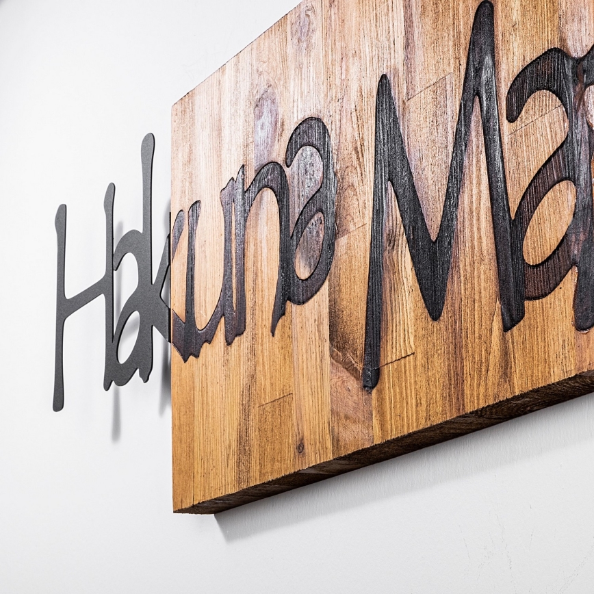 Decoración de pared 30x108 cm madera/metal