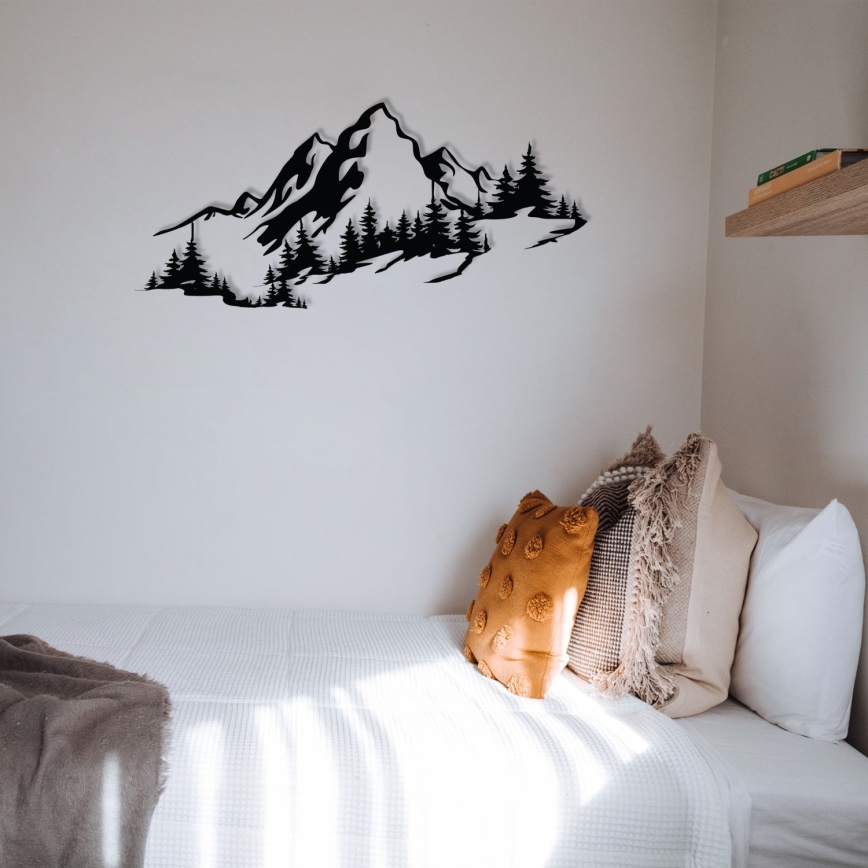 Decoración de pared 30x67 cm montañas metálicas