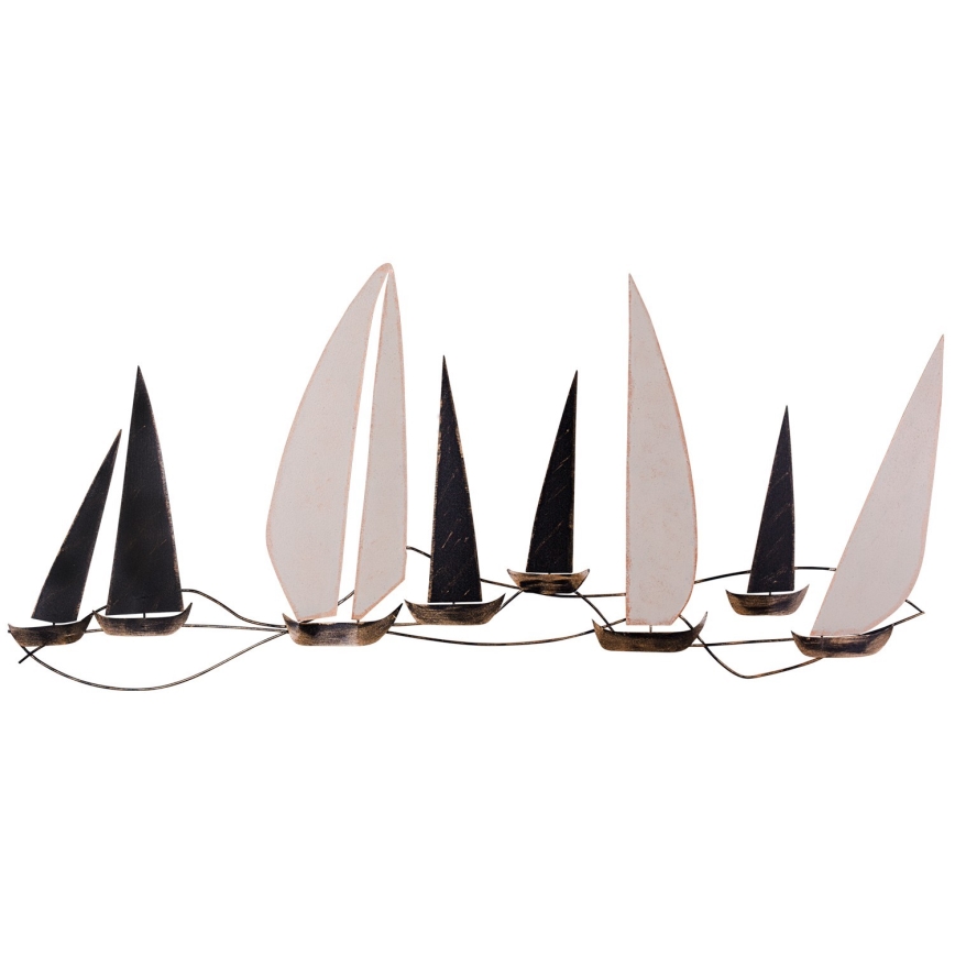 Decoración de pared 52x117 cm barcos de vela metal