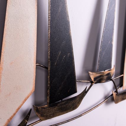 Decoración de pared 52x117 cm barcos de vela metal