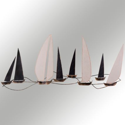 Decoración de pared 52x117 cm barcos de vela metal