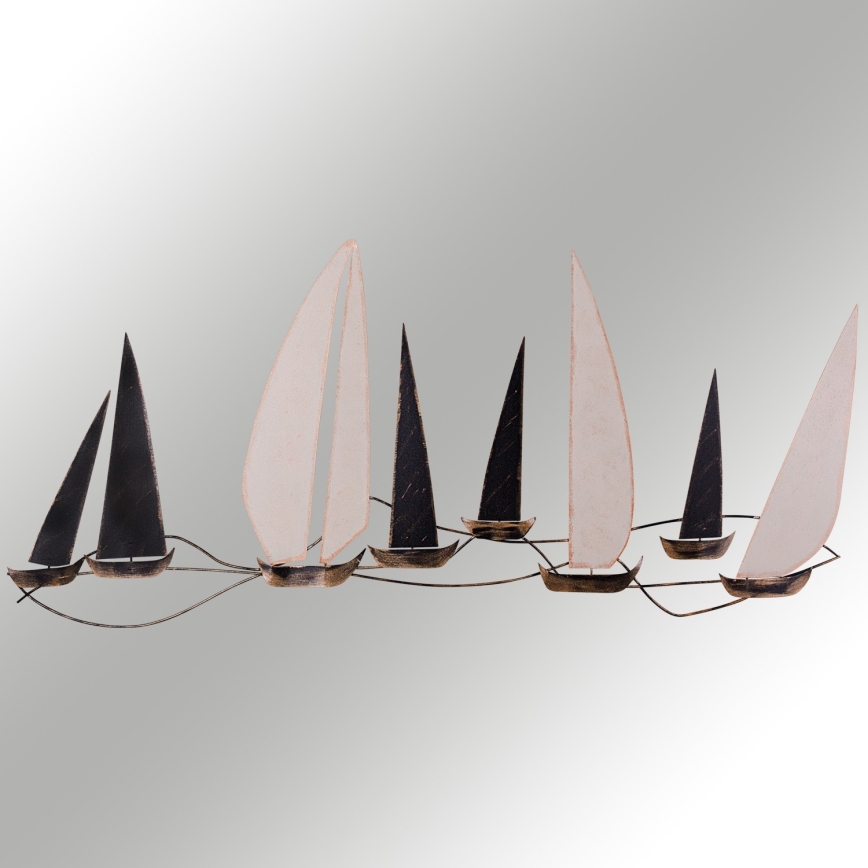 Decoración de pared 52x117 cm barcos de vela metal