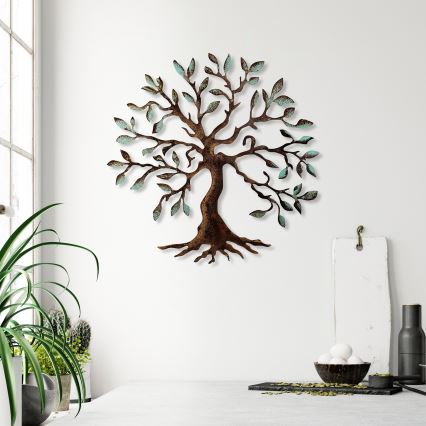 Decoración de pared 60x60 cm árbol metal