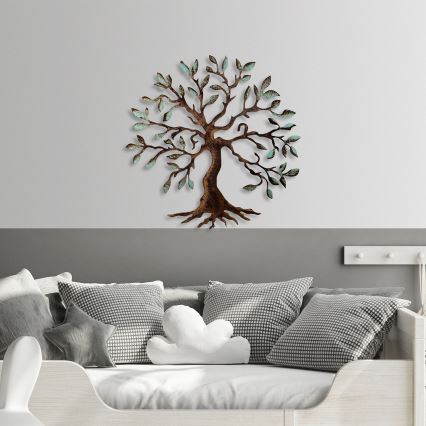 Decoración de pared 60x60 cm árbol metal
