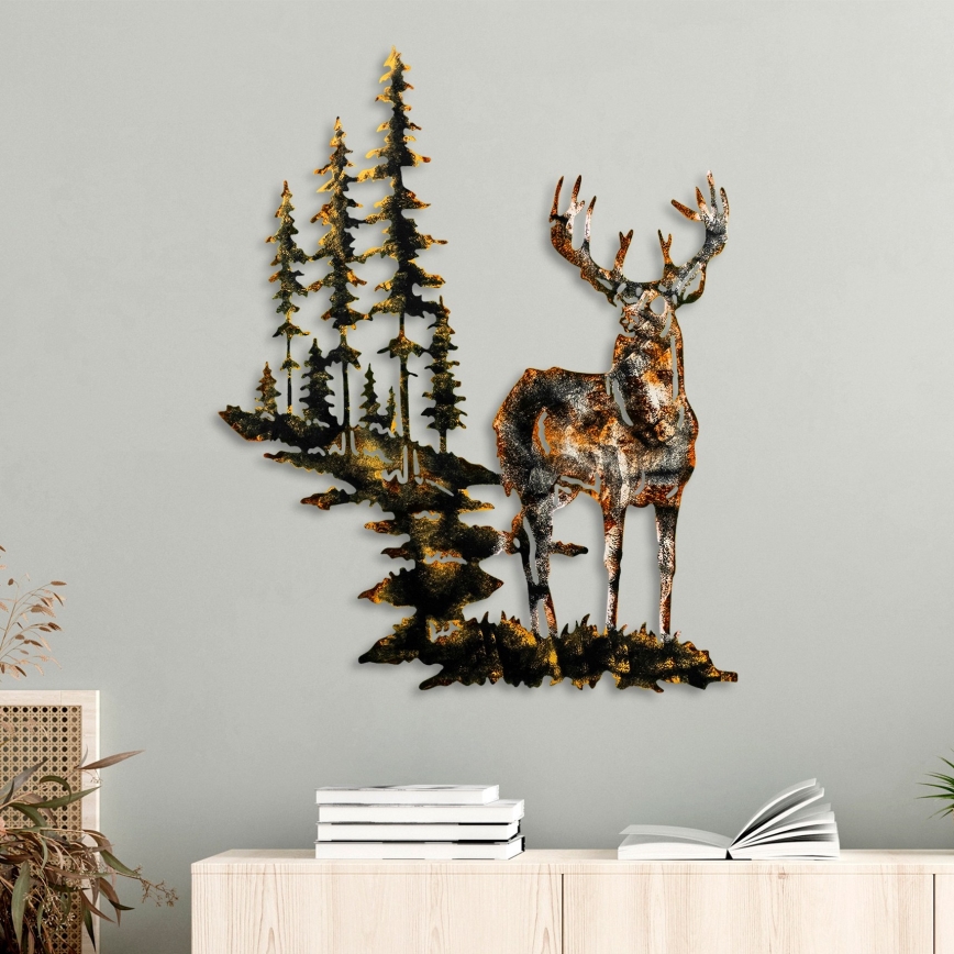Decoración de pared 65x79 cm ciervo metal