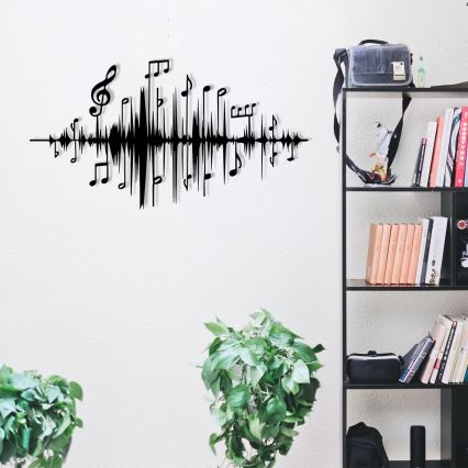 Decoración de pared 69x37 cm Notas metal