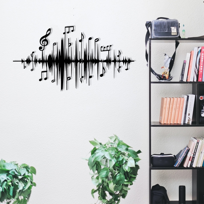Decoración de pared 69x37 cm Notas metal