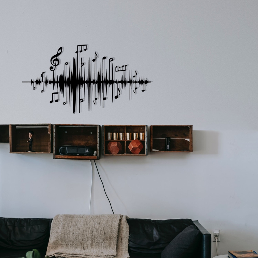 Decoración de pared 69x37 cm Notas metal