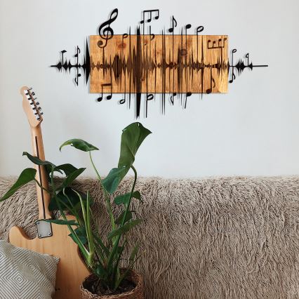 Decoración de pared 90x47 cm Notas madera/metal