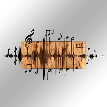 Decoración de pared 90x47 cm Notas madera/metal