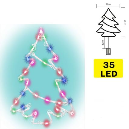 Decoración LED para ventanas 35xLED/3xAA multicolor