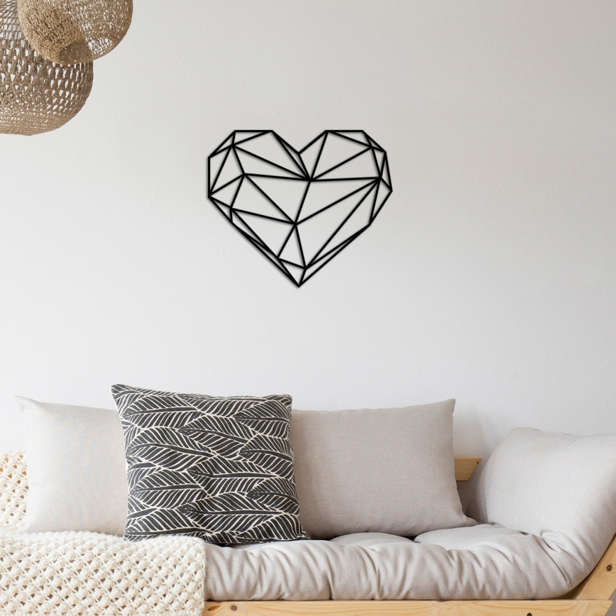 Decoración mural 47x40 cm corazón de metal