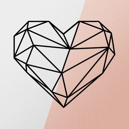 Decoración mural 47x40 cm corazón de metal
