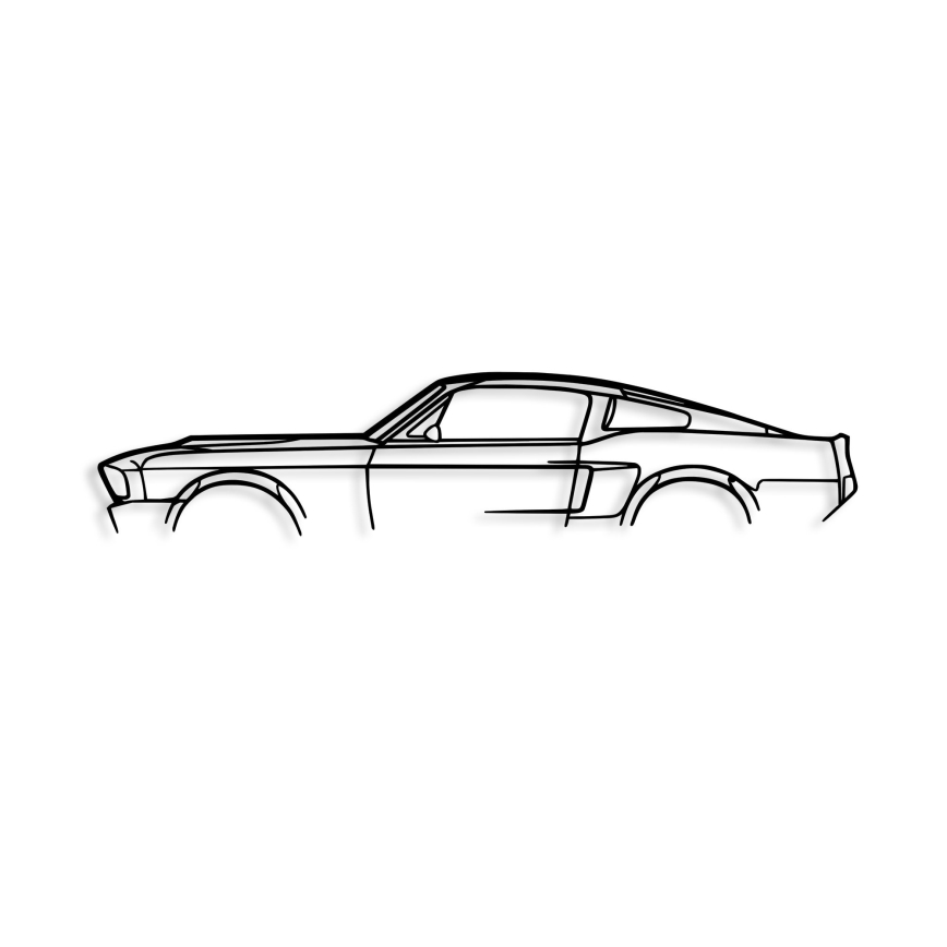 Decoración mural 70x15 cm coche metal