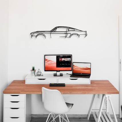 Decoración mural 70x15 cm coche metal