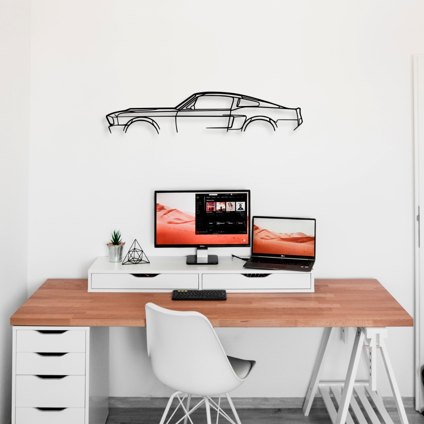 Decoración mural 70x15 cm coche metal