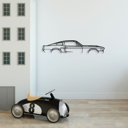 Decoración mural 70x15 cm coche metal