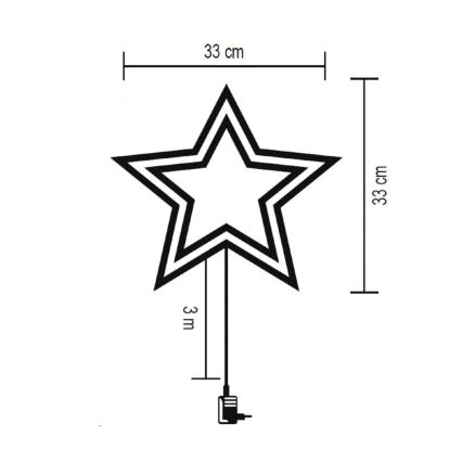 Decoración navideña exterior LED 35xLED/230V IP44 blanco cálido/estrella