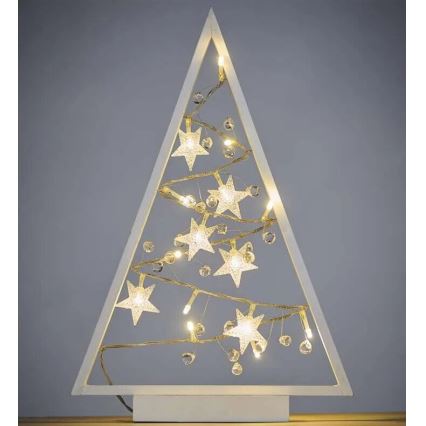 Decoración navideña LED 15xLED/2xAA árbol
