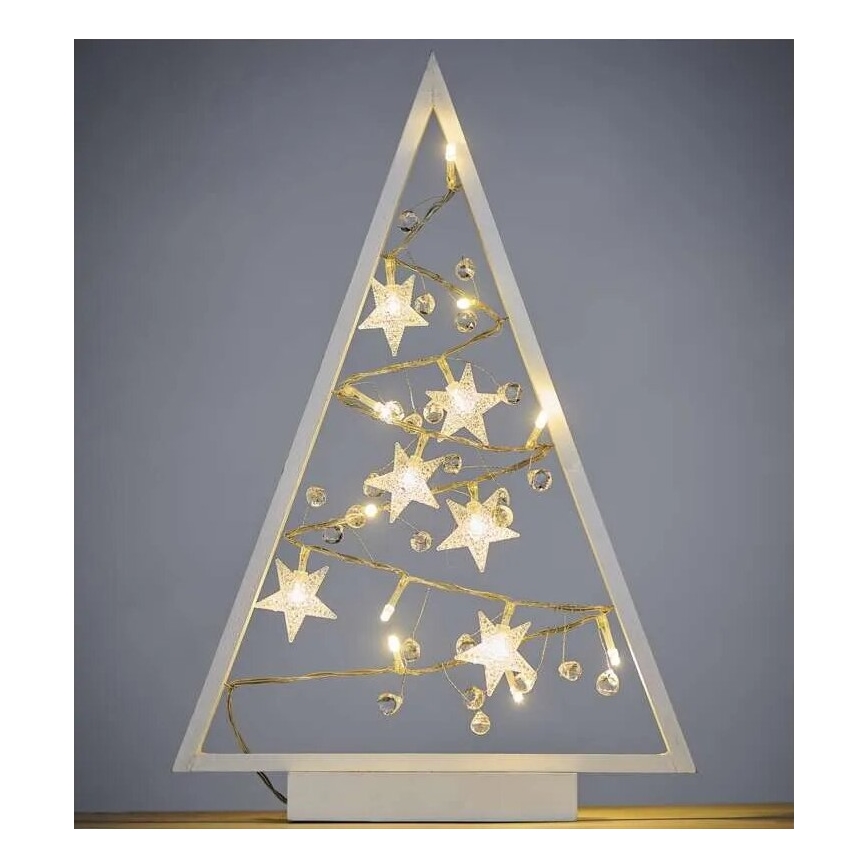 Decoración navideña LED 15xLED/2xAA árbol