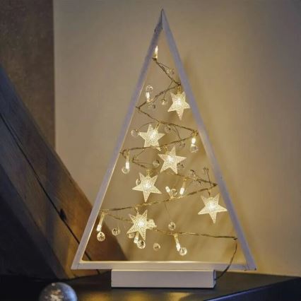 Decoración navideña LED 15xLED/2xAA árbol