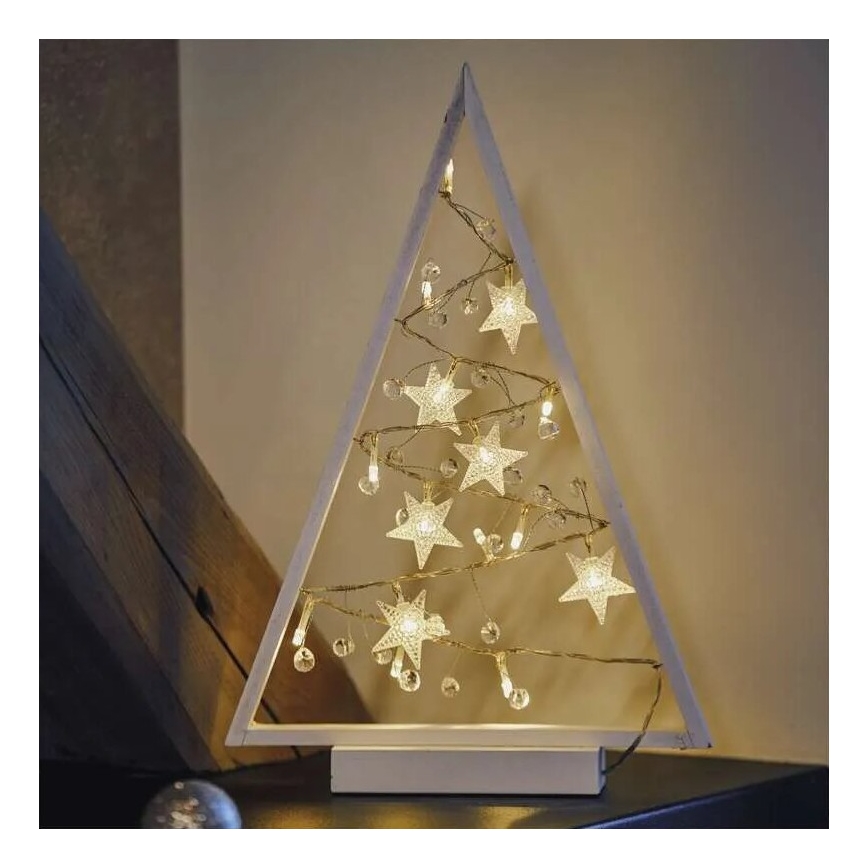 Decoración navideña LED 15xLED/2xAA árbol