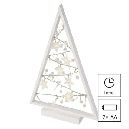 Decoración navideña LED 15xLED/2xAA árbol