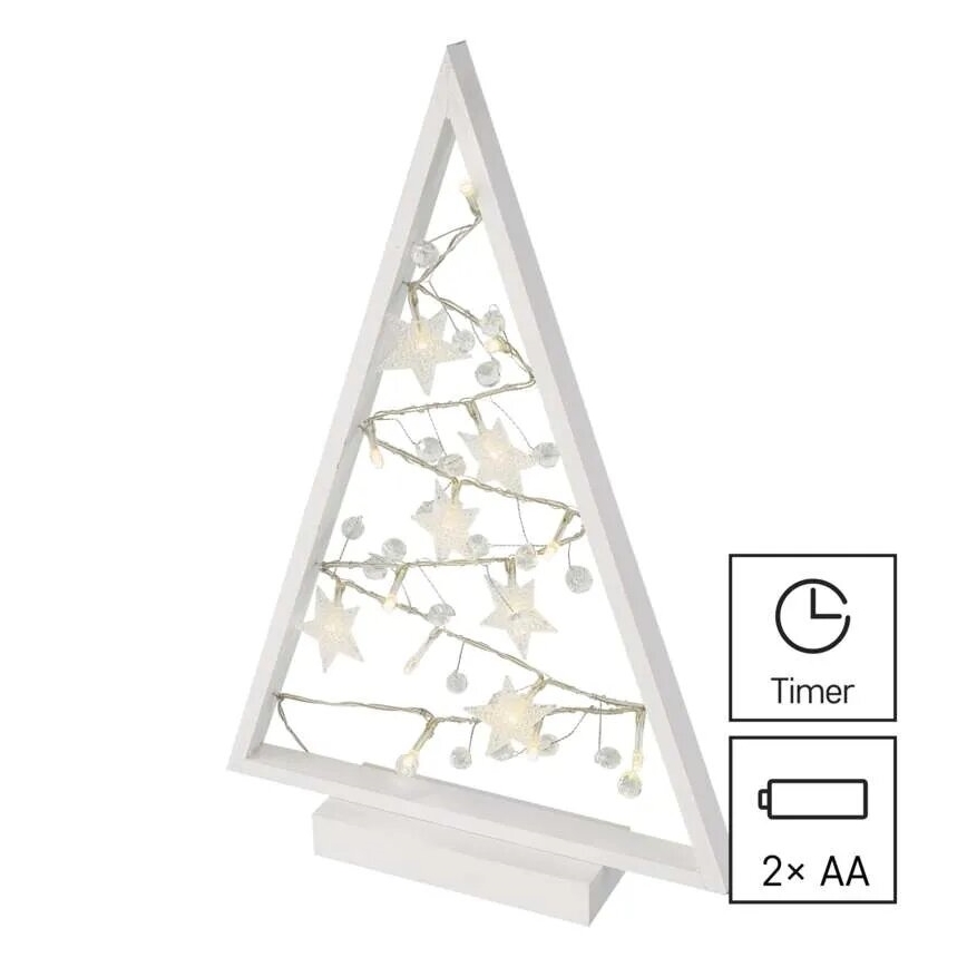 Decoración navideña LED 15xLED/2xAA árbol