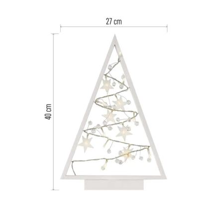 Decoración navideña LED 15xLED/2xAA árbol