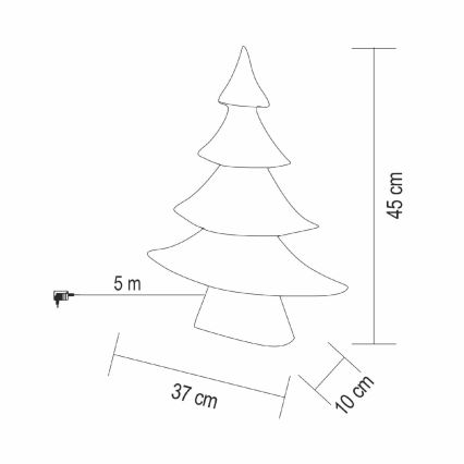 Decoración navideña LED 160 LEDs/230 V, árbol de 45 cm, blanco cálido