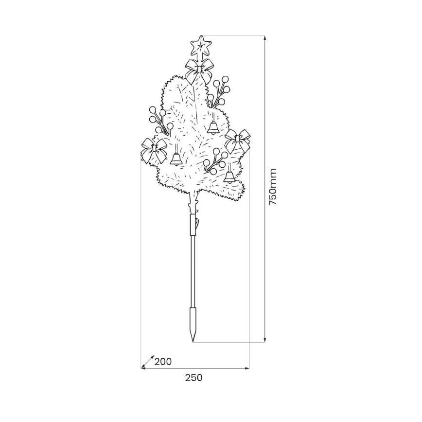 Decoración navideña LED/1W/230V 75 cm IP44 verde
