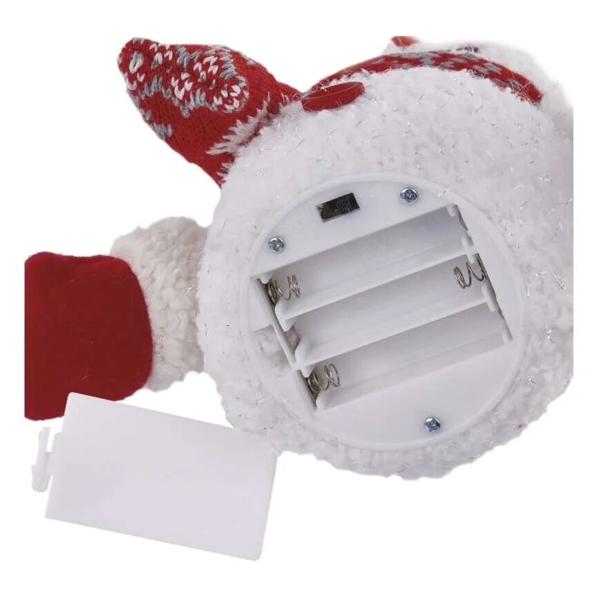 Decoración navideña LED 4xLED/3xAAA muñeco de nieve