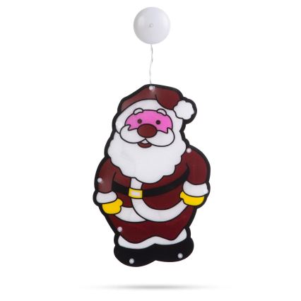 Decoración navideña LED 8xLED/3xAAA, blanco frío, Papá Noel