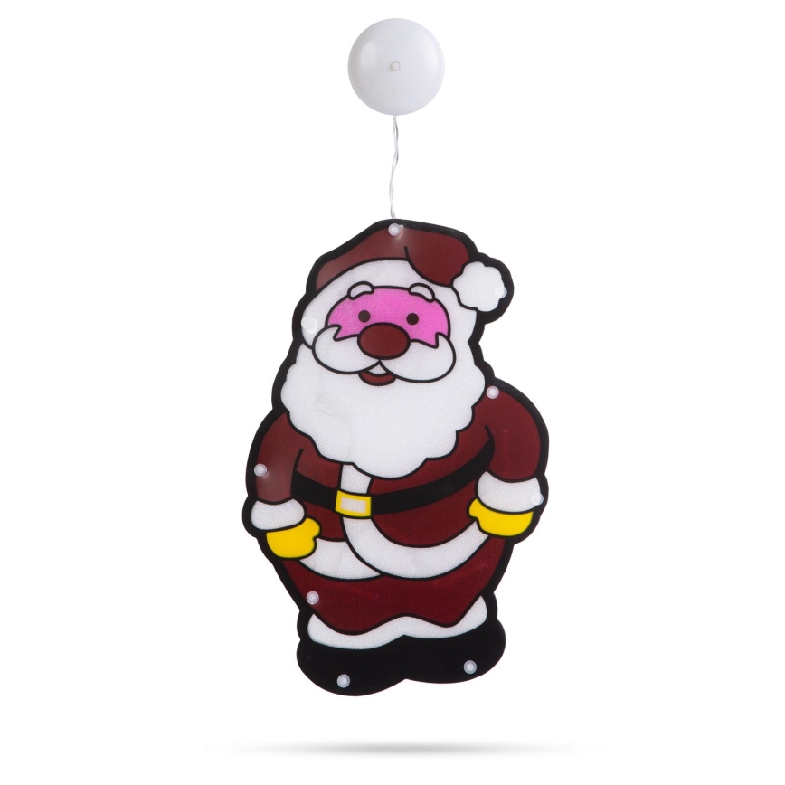 Decoración navideña LED 8xLED/3xAAA, blanco frío, Papá Noel