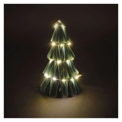 Decoración navideña LED, árbol, 35 LEDs, 2x pilas AA