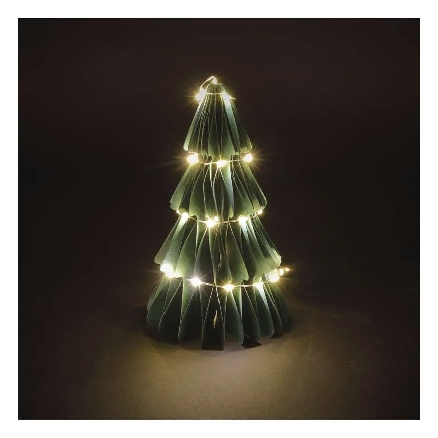 Decoración navideña LED, árbol, 35 LEDs, 2x pilas AA