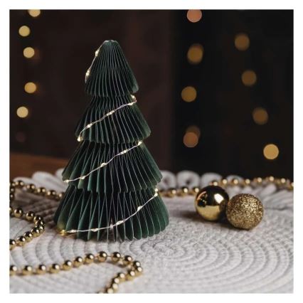 Decoración navideña LED, árbol, 35 LEDs, 2x pilas AA