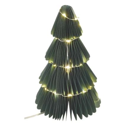 Decoración navideña LED, árbol, 35 LEDs, 2x pilas AA