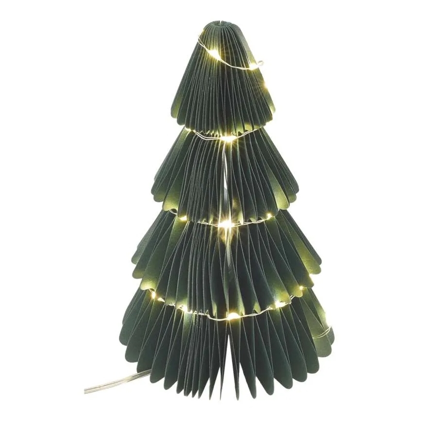 Decoración navideña LED, árbol, 35 LEDs, 2x pilas AA
