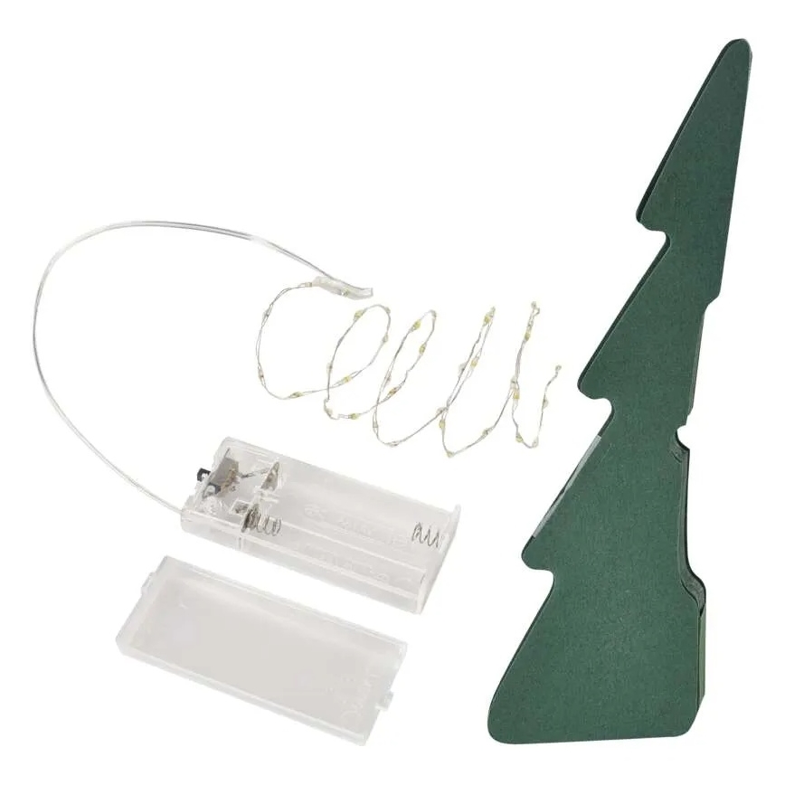 Decoración navideña LED, árbol, 35 LEDs, 2x pilas AA