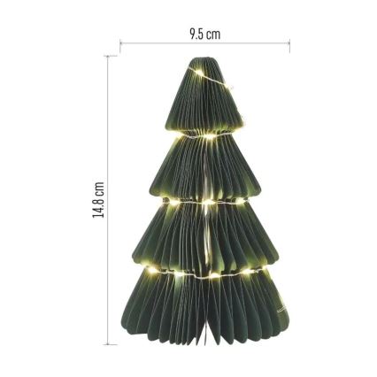 Decoración navideña LED, árbol, 35 LEDs, 2x pilas AA