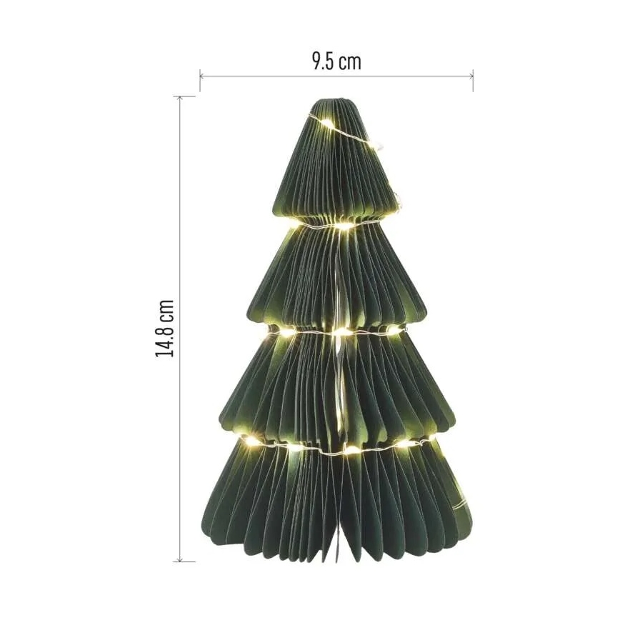 Decoración navideña LED, árbol, 35 LEDs, 2x pilas AA