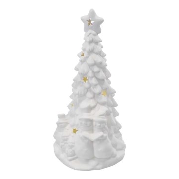 Decoración navideña LED, árbol de Navidad, blanco cálido, 2xAA